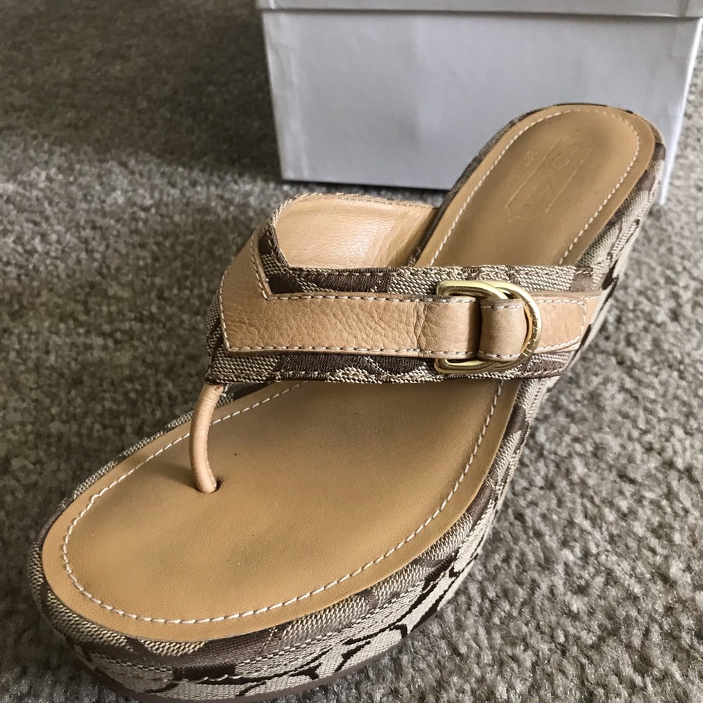 Coach Evelina Signature Wedge Sandals - Picture 9 of 10